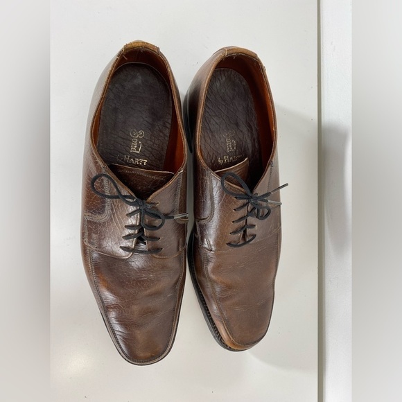 Hartt Gold Bond Mens Size 9.5 Brown Leather Derby Dress Shoes Leather Soles - Picture 4 of 13